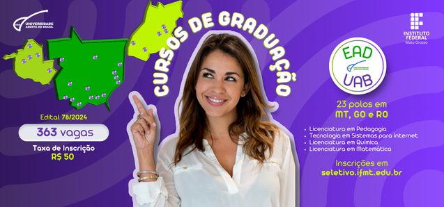 IFMT abre 363 vagas para cursos de graduação na modalidade a distância